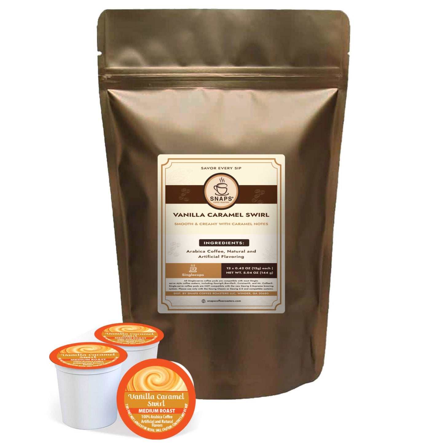 Vanilla Caramel Swirl Single Cup